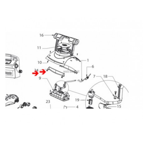 Adaptateur chassis support alim. Pool Valet SR, RC