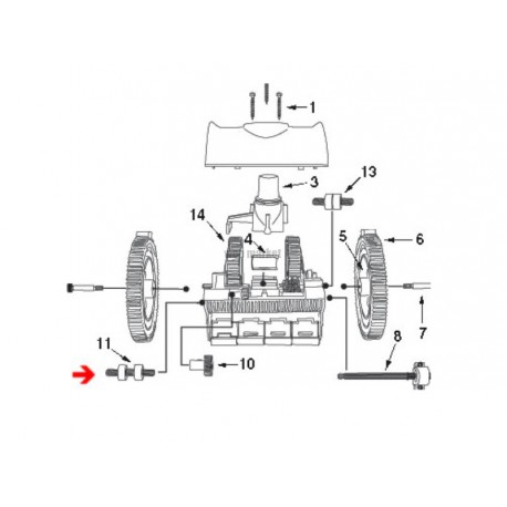 Axe de roue avant de robot Victor 2-4roues-R300