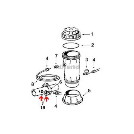 Adaptateur de tuyau de chlorinateur Hayward CL110