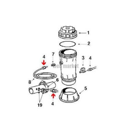 Ecrou de tuyau chlorinateur Hayward CL110- 220 ( Dispo épuisement Stock )