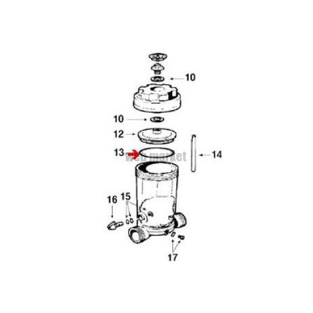 Joint de couvercle chlorinateur Hayward CL200-220