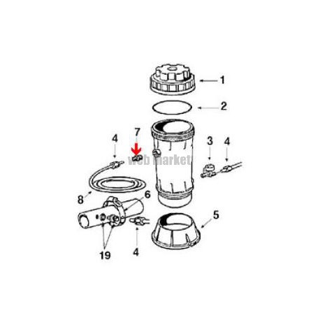 Raccord + clapet de chlorinateur Hayward CL110-220