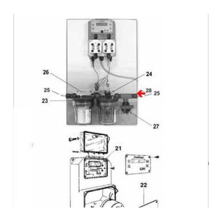 Raccord libre 15/21 pour tube 6x8mm Régul-Control