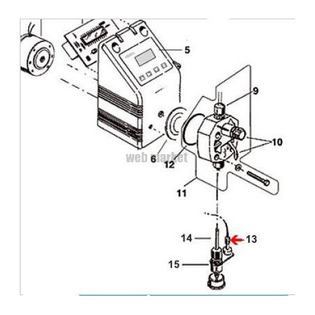 Sonde de niveau de fin de bac, 10m pompe doseuse