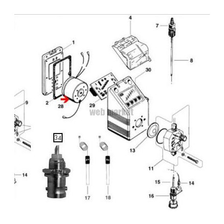 Electro-aimant 220V pompe doseuse à led FPH-11 ( Frais/Délai supp à prévoir )