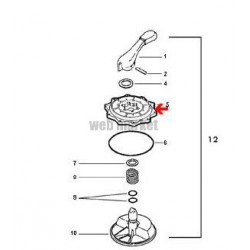 Couvercle blanc de vanne brut Praher 2"