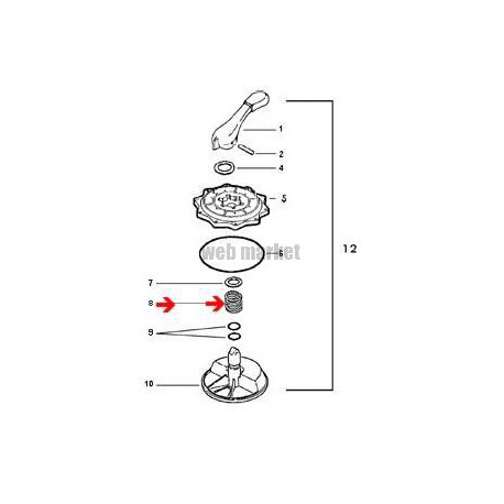 Ressort de vanne Praher 1"1/2 - 2"