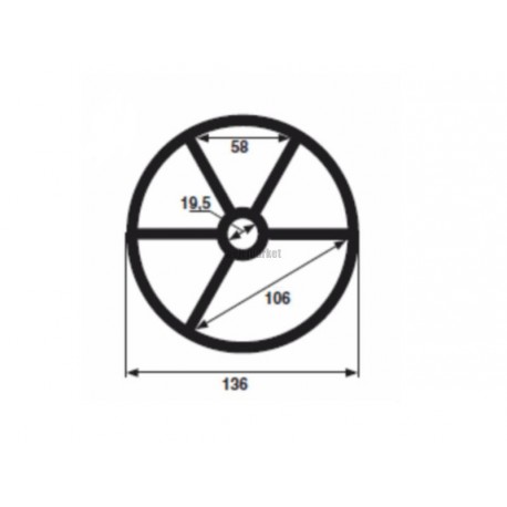 Joint étoile de vanne Midas 1"1/2 (Ø136mm)