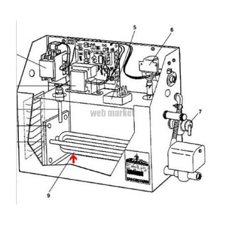 Résistance 5kW mono de générateur de vapeur MS90 ( Frais/Délai supp à prévoir )