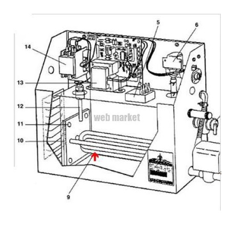 Résistance 9kW de générateur de vapeur MS400 tri ( Frais/Délai supp à prévoir )