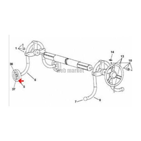 Roue d enrouleur avec enjoliveur (Ø17cm)