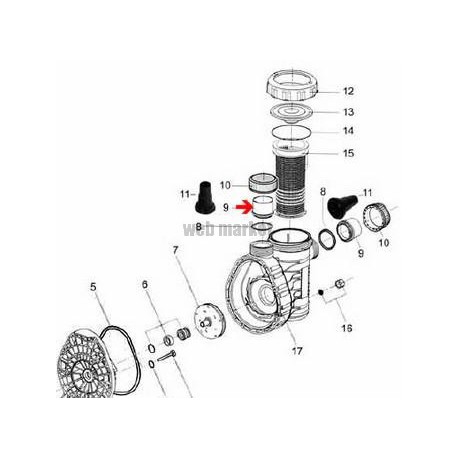 Collet raccord aspi/refoulement pompe Magic (50mm)