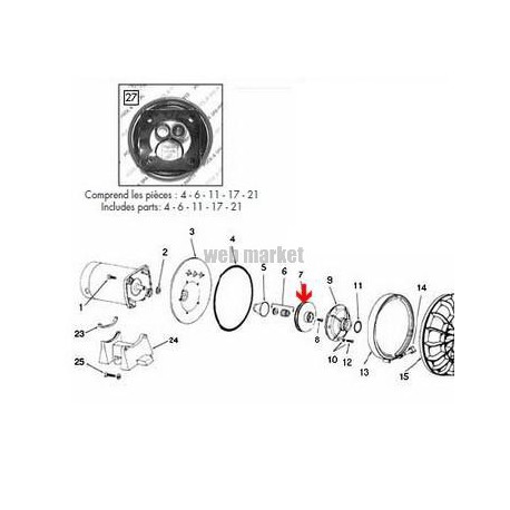 Turbine insert laiton de pompe Starite P2R 1,5cv