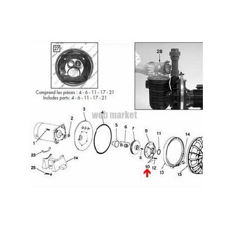 Vis et rondelles 4mm distributeur pompe P2R,les 3