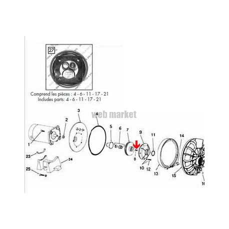 Vis laiton de turbine pompe triphasé Starite P2R