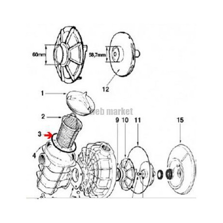 Joint de couvercle de pompe Flipper N-NS ( Dispo épuisement Stock )