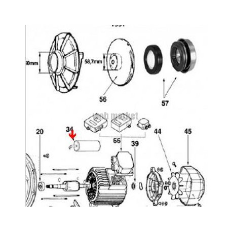 Condensateur 25mF de pompe Flipper-Tifon
