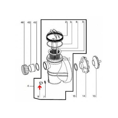 Bouchon de vidange 1/4" de pompe Iris ( Dispo épuisement Stock )