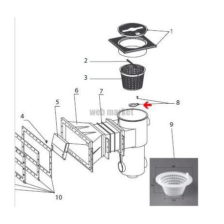 Obturateur + vis / Skimmer, les 2, blanc