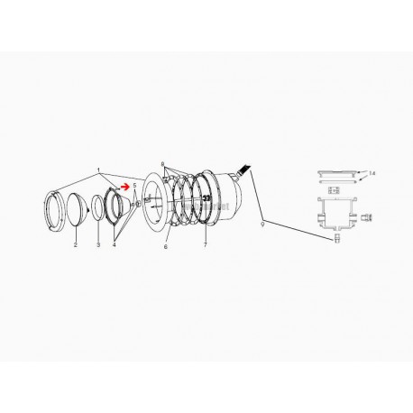 Ecrou et joint 4mm²/Corps de lampe projecteur
