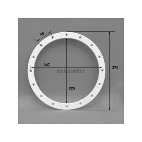 Bride, joints, vis / Projecteur PL84, unité, blanc