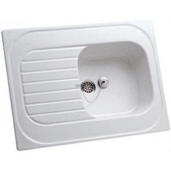 Evier RODEZ 1 cuve 1 égouttoir 80x60 blanc réf. 693000000