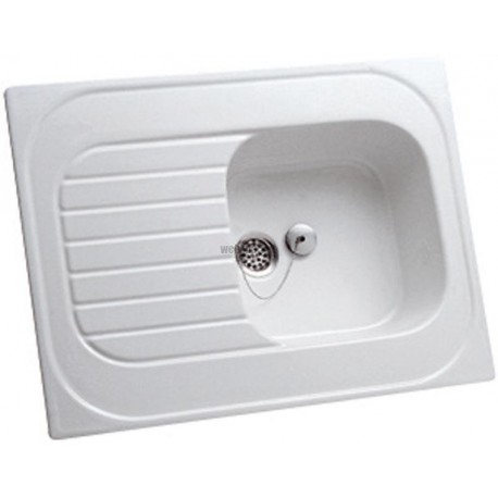 Evier RODEZ 1 cuve 1 égouttoir 80x60 blanc réf. 693000000