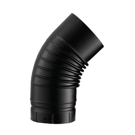 Coude plissé 45° émaillé 7 / 10e soudé en continue, diamètre 130 mm, noir mat (RAL 9019) CD 45 130 E NM / réf. 56130921