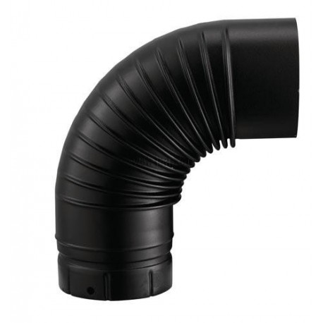 Coude plissé 90° émaillé 7 / 10e soudé en continue, diamètre 150 mm, noir mat (RAL 9019) CD 90 150 E NM / réf. 56150941