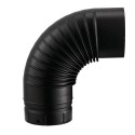 Coude plissé 90° émaillé 7 / 10e soudé en continue, diamètre 150 mm, noir mat (RAL 9019) CD 90 150 E NM / réf. 56150941