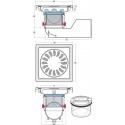 Siphon inox sortie mixte 50mm orientable 360 , 96x96 réf 2112810