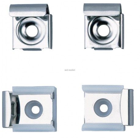 Jeu de 4 pattes de fixation Inox poli brillant Réf 577