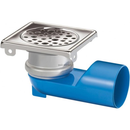 Siphon sol inox orientable 360, 96x96mm, grille à trous ronds réf 2112710