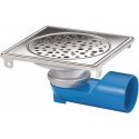 Siphon sol inox orientable 360, 146x146mm, grille à trous ronds réf 2112715