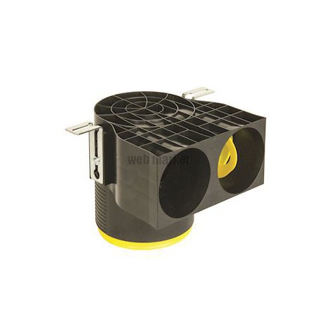 Manchette Optiflex courte D125 coudée à 90° avec 2 piquages pour conduit D90