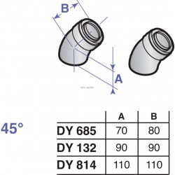 Coude PPS alu 45° diamètre 100 / 150 mm colis DY814 (2 pièces) réf. 100002354