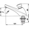 Robinet de lavabo P605 S fixation sur plage eau froide système anti blocage arrivé mâle 15 x 21 NF réf. 64612