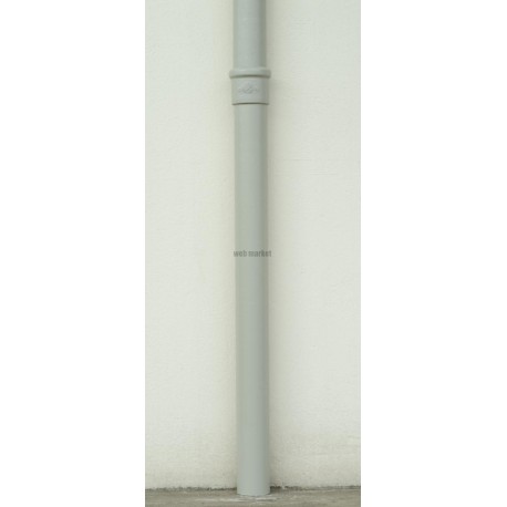 Dauphin rond droit en fonte gamme pavillonnaire - gris argent - Ø  nominal 100 mm - L. 1 m