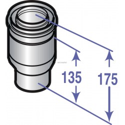 Adaptateur PPS diamètre 60 / 100 sur 80 / 125 MM colis DY708 réf. 84887708