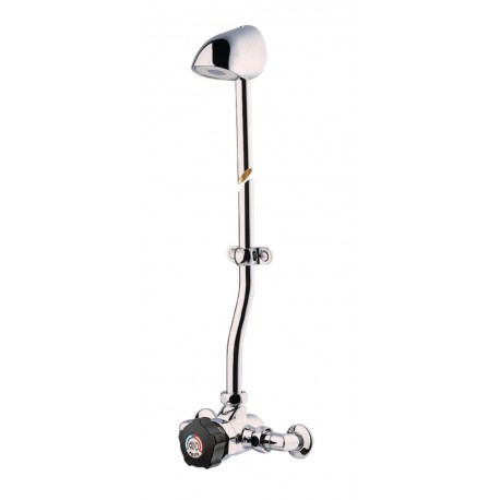 Mitigeur ALPA pomme de douche fixe avec boutons noir et raccords réf. 35813
