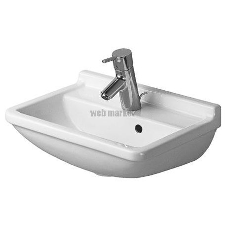 Lave-mains STARCK 3, 45 x 32, avec trop-plein et plage de robinetterie, Blanc Réf. 0750450000