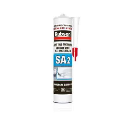 Mastic silicone sanitaire tous supports translucide Rubson SA 2 Cartouche 280 ml