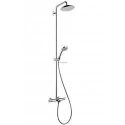 Ensemble de douche Showerpipe CROMA 220 bain-douche thermostatique EcoStat chromé réf. 27223000