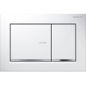 Plaque de déclenchement Omega30 synthétique double touche blanc / chromé brillant / blanc réf 115080KJ1