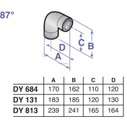 Coude PPS 45° diamètre 60 / 100 mm (X2)colis DY685 réf. 84887685