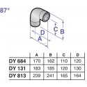 Coude PPS 45° diamètre 60 / 100 mm (X2)colis DY685 réf. 84887685