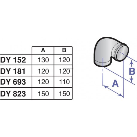 Coude à 45° PPS diamètre 80 mm DY154 réf. 84887554