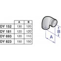 Coude à 45° PPS diamètre 80 mm DY154 réf. 84887554