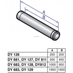 Rallonge PPS diamètre 60 / 100 longueur 1000 mm colis DY682 réf. 84887682