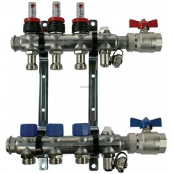 Ensemble répartiteur acier 6 circuits sans raccord réf. 524826